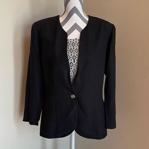 Leslie Fay Blazer - Black - Size: 14 - ALL IN ONE